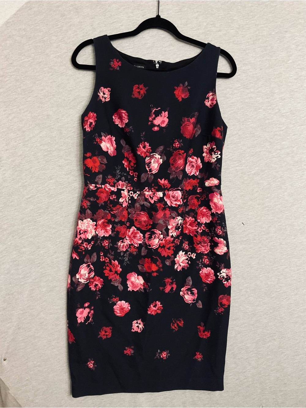 Talbots Elegant Black Floral Sheath Dress - Picture 2 of 4